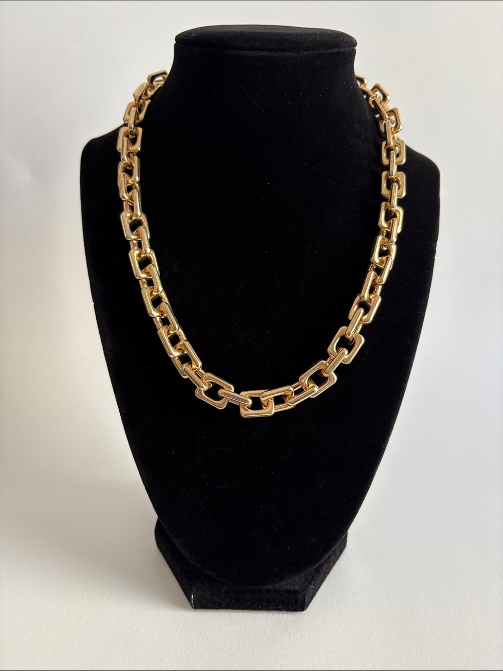 LOFT Gold Square Link Chain Necklace Statement Women Jewelry